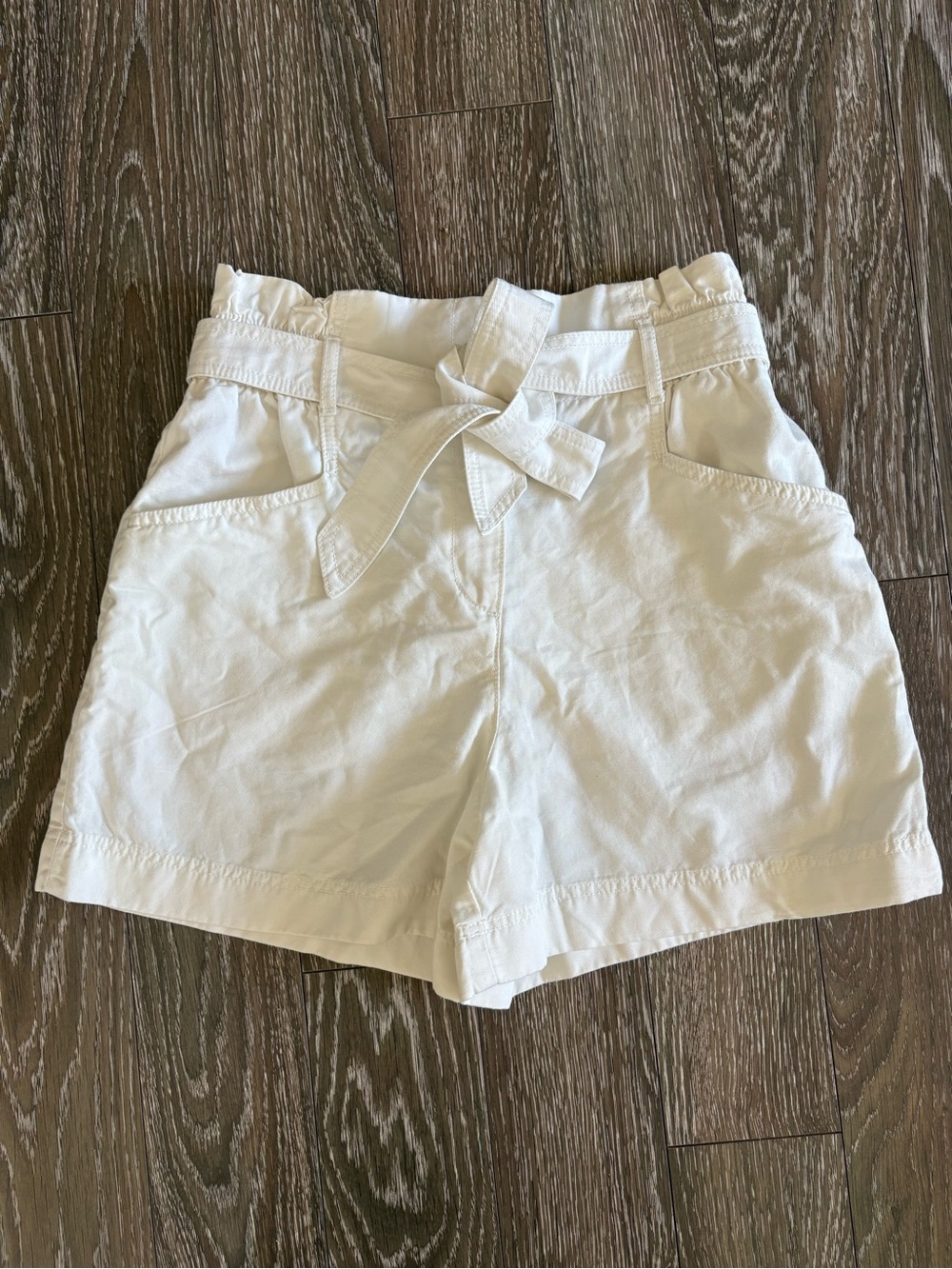 RW&CO. High-Waist Tie-Belt Cotton Linen Blend Shorts